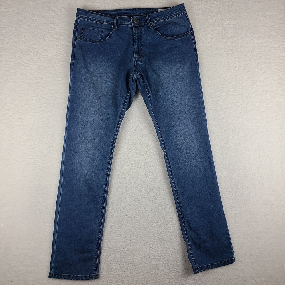 Buffalo David Bitton Jeans Mens 34x34 Blue Axel Slim Stretch Dark Wash Denim